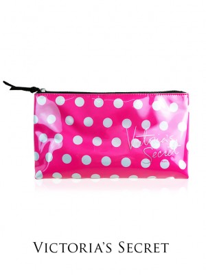 VCHB-220SD*VICTORIA'S SECRET WATER RESISTANT LARGE COSMETIC POUCH (POLKA DOT) *CLEARANCE